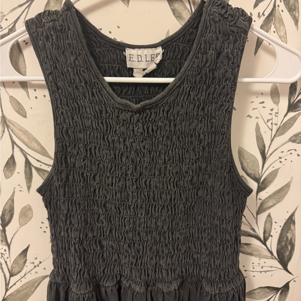 Vintage Lee Sleeveless Smocked Midi Dress Boho Chic - Picture 2 of 6